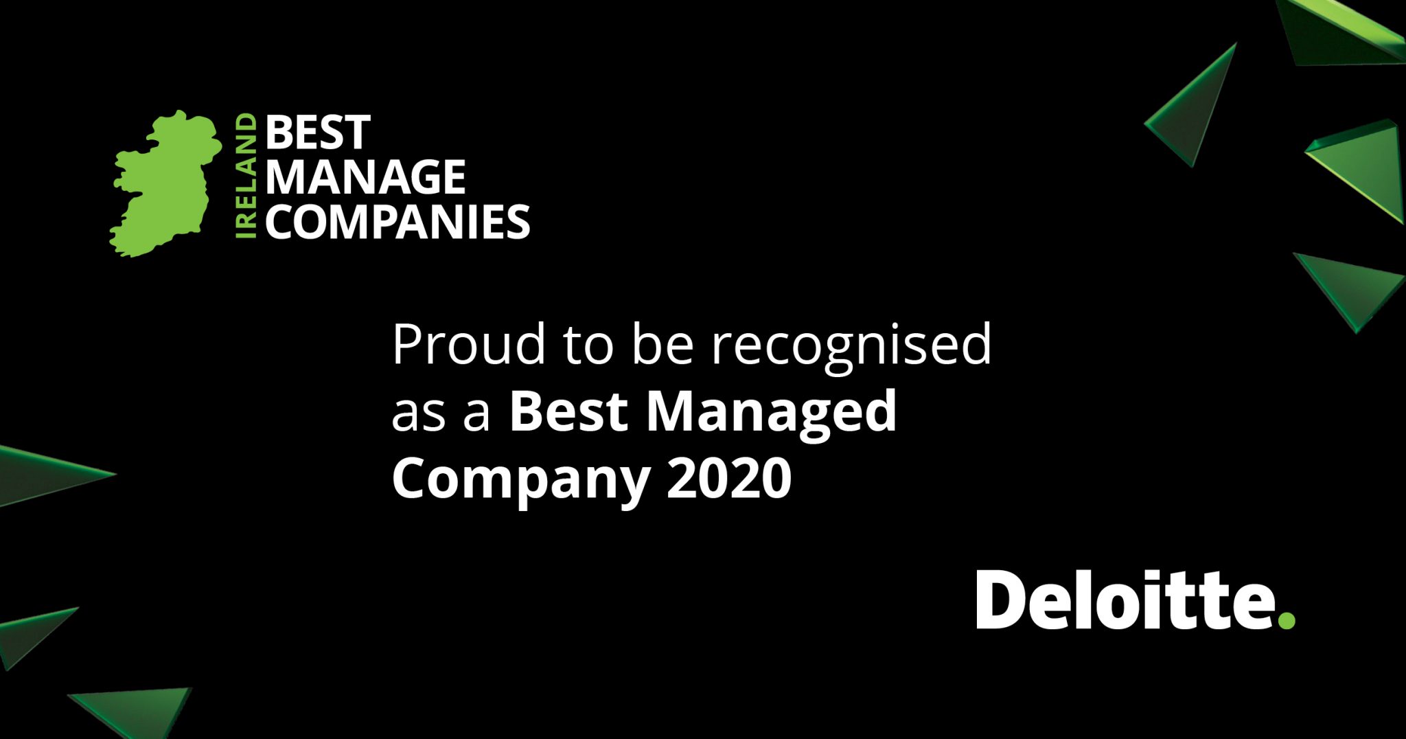 Text announcing Mount Charles as a best managed company for 2020 by Deloitte.