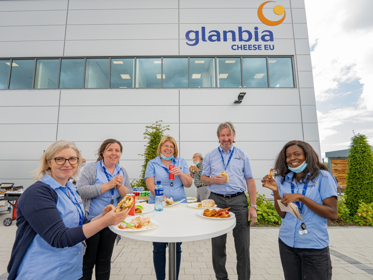 Glanbia Cheese EU team members eating BBQ items