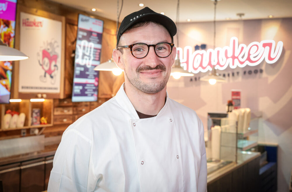 Contract catering tram member at Hawker