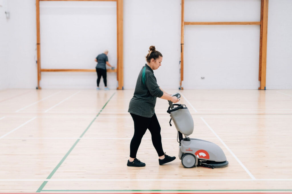 Mount Charles Cleaning Contracts Cleaner polishing school hall floor