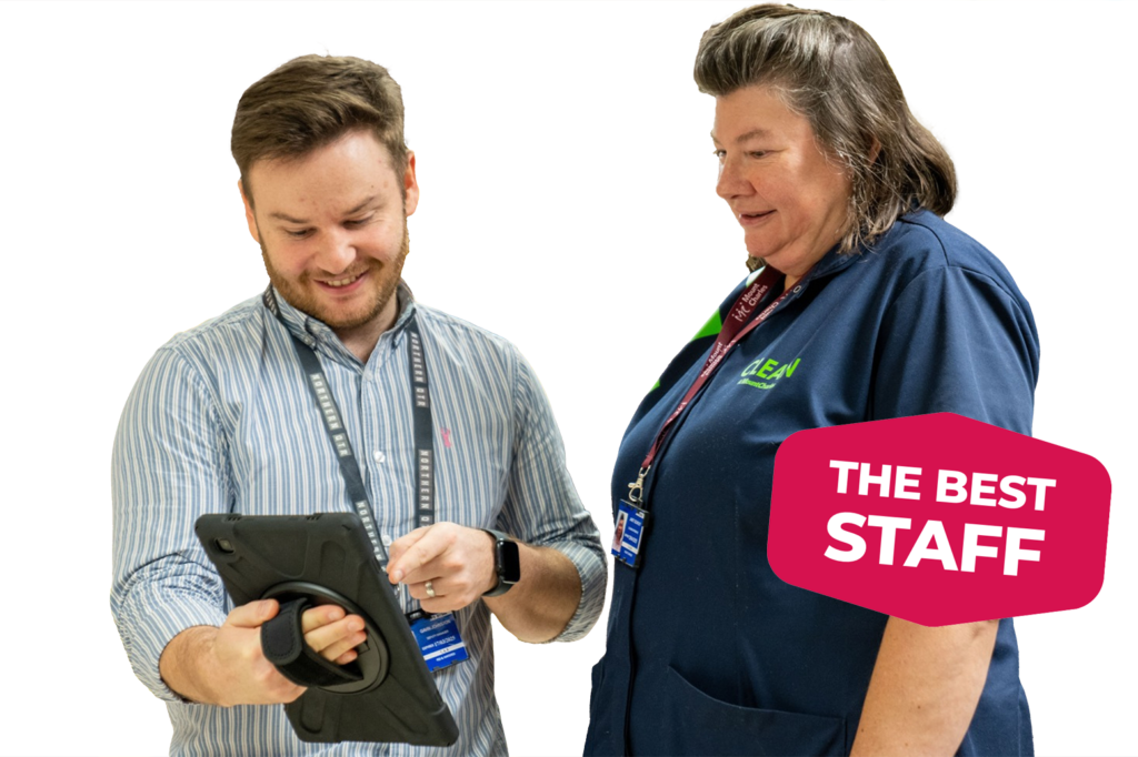 Mount Charles council services cleaner with council staff