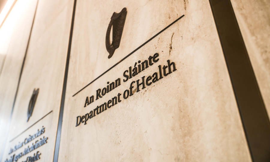 Department of Health, Ireland logo on the building